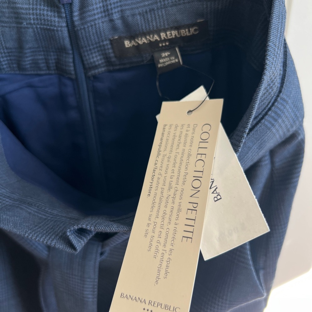 Banana Republic Blue Plaid Pencil Skirt - Picture 5 of 5